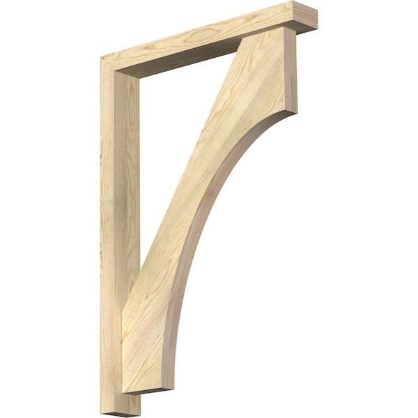 Ekena Millwork Westlake Block Rough Sawn Bracket w/ Offset Brace, Douglas Fir, 4"W x 26"D x 38"H BKT0402X26X38WTL05RDF - main